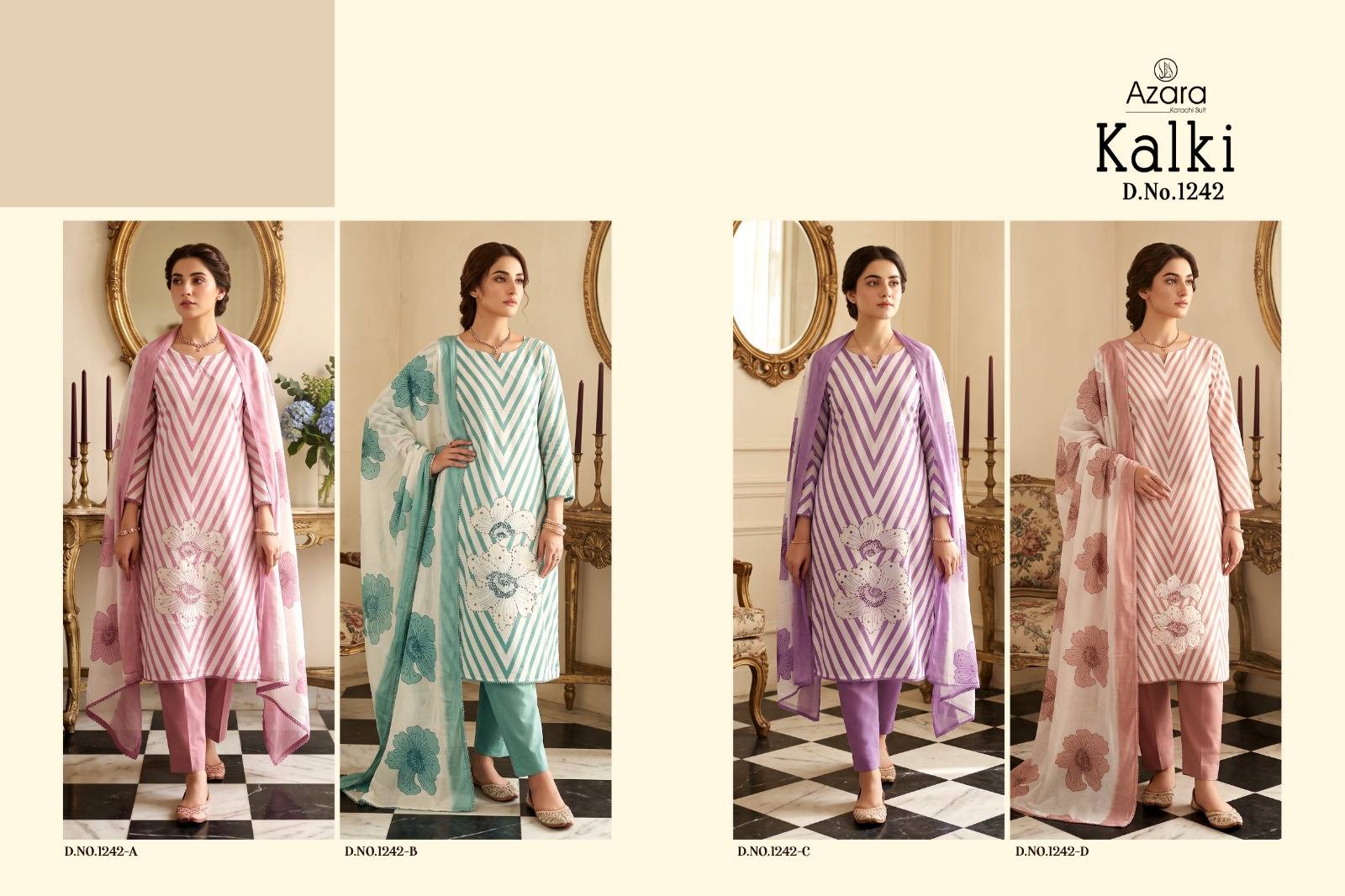  KALKI 1242 Series BY Radhika fashion 01 To 04 Series Beautiful Festive Suits Colorful Stylish Fancy Casual Wear & Ethnic Wear Cotton Dresses At Wholesale Price